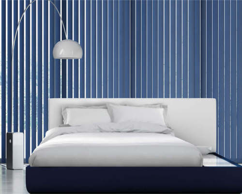 Persiana Vertical PVC Azul Para Quarto